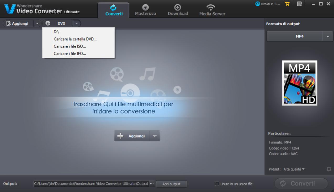 dvd converter schermata iniziale